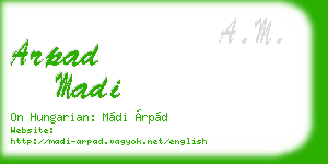 arpad madi business card