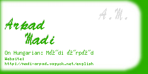 arpad madi business card